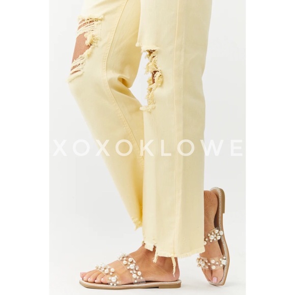 Pearl Embellished 2 Band Slide Sandals - Picture 4 of 8